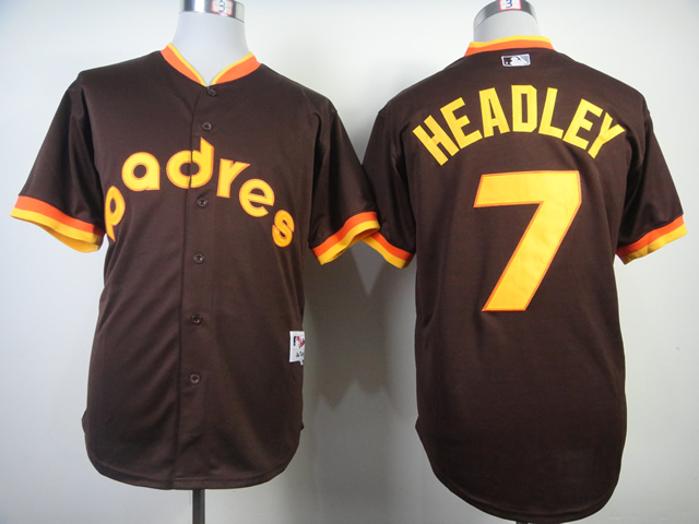Men San Diego Padres #7 Headley brown Throwback 1984 MLB Jerseys